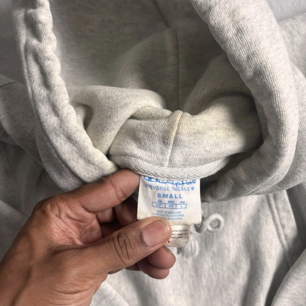 Champion Reverse Weave Pullover Long Sleeve‎ Fleece Hoodie Stains Men's Small *